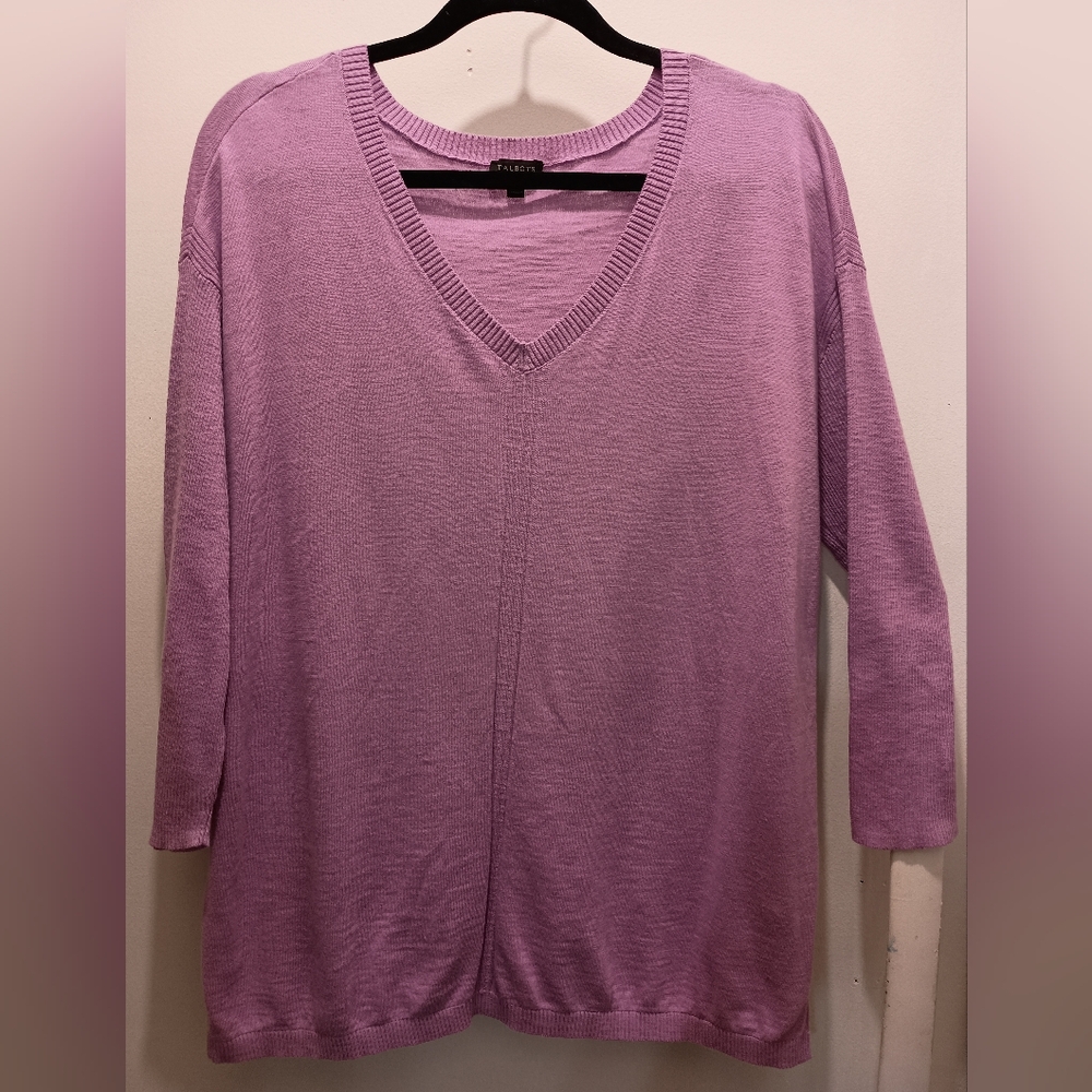 Talbots, Lavender Knit Top. Size Large